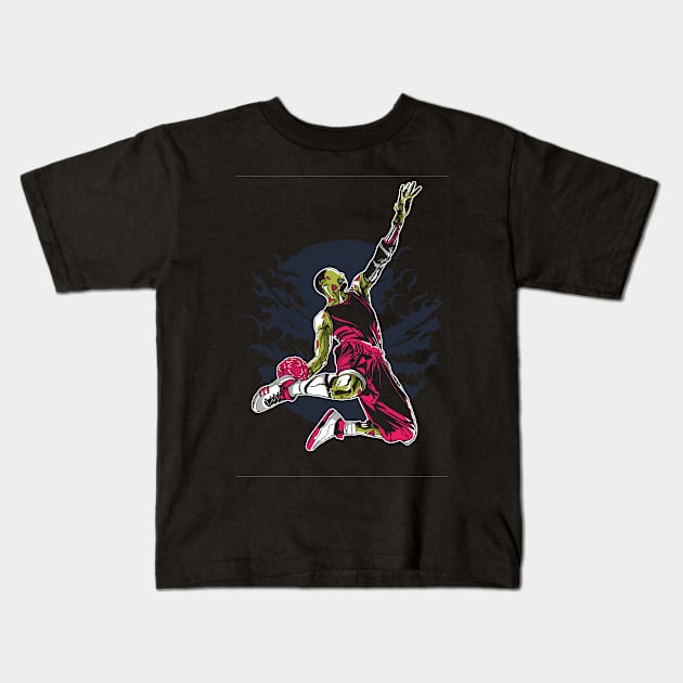 Zombie Slam Dunk Kids T-Shirt by SEspider